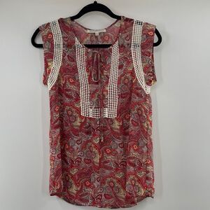 3For$20 Danie Rainn Paisley Sleeveless Blouse Size PXS